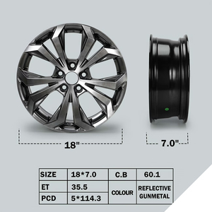 จัดส่งฟรี ล้อแม็กซ์อะลูมิเนียมอัลลอยด์ 18x7J ET 35.5 Flow Forming <span class=keywords><strong>ส</strong></span>ีดำปัดเงา PCD5x114.3 <span class=keywords><strong>ส</strong></span>ำหรับ RAV4 Crown Avalon Camry Corolla - Product Image 4