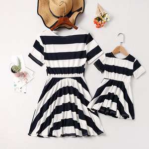Vestidos a juego para madre <span class=keywords><strong>e</strong></span> <span class=keywords><strong>hija</strong></span>, trajes familiares a rayas, <span class=keywords><strong>ropa</strong></span> a juego - Product Image 5