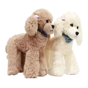 Simulation Poodle Plush Toy Station Cute Dog Stuffed Animals Plush Teddy Dog