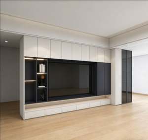 Luxury <b>High</b> <b>TV</b> Cabinet Living Room Furniture Integrated Rock Board Solid Wood Design Modern Style Eco-Friendly for Bedroom Whole - Product Image 2