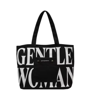 Bolsa de lona de gran capacidad y nueva bandolera con bloques de color y estampado de letras, bolso de compras suave y portátil para mujer - Product Image 5