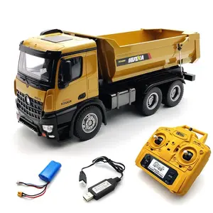 Huina 1582 Full Alloy Metal Dump Truck 1/14 Scale 2.4Ghz Rc Construction Vehicle Toy Model Rtr Huina 1582