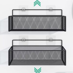 Wall-Mounted Punch-Free Shampoo Shelf for Bathroom & Kitchen - Square Iron Organizer for Drain Water <b>Bottles</b> and <b>Storage</b> <b>Rack</b> - Product Image 3