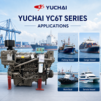 Moteur diesel marin YUCHAI YC6T400C, haute fiabilité, rendement efficace pour les bateaux de pêche, les navires de travail et les navires de transport côtier