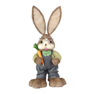 Carino come paglia peluche <span class=keywords><strong>coniglietto</strong></span> stile pastorale Yard Party Decoration Retro Rabbit Family Group Easter Prop Ornament - Product Image 1