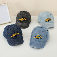 Casquettes de baseball OEM à 6 panneaux avec broderie et crème solaire, nouvelle mode pour enfants, cowboy sportif, coton lavé, machine à creuser, sport pour enfants