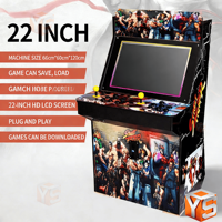 ZDYS Pandora Grande borne d'arcade tout-en-un à monnayeur, avec jeux de basketball de rue et de boxe, à joystick, de table, Moonlight Box, rétro, en métal, version anglaise