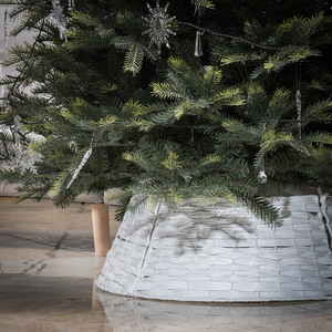 <b>Christmas</b> <b>Tree</b> Base Fence Hand-woven Coffee White Large Three-dimensional <b>Tree</b> Skirt <b>Christmas</b> <b>Tree</b> Foot Decoration - Product Image 2