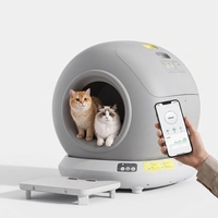 Bac à litière pour chat automatique intelligent contrôlé par application, grande capacité, contrôle des odeurs, construction durable en ABS et PP, design facile à nettoyer