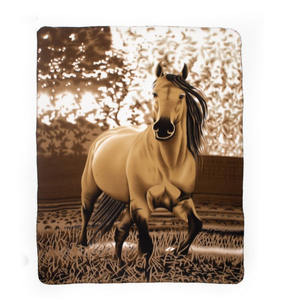 Manta de invierno con estampado de caballos, diseño de animales, forro Polar - Product Image 1