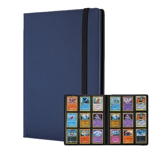 Reliure pour cartes à collectionner <span class=keywords><strong>Pokemon</strong></span> en cuir PU personnalisé, 9 pochettes, album de cartes en plastique DIY, imperméable, écologique, pour cartes de jeu et de dessins animés - Product Image 1