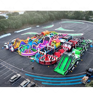 Venta de Fábrica Pista de Obstáculos Inflable <span class=keywords><strong>Ninja</strong></span> Warrior Megaland con Trampolín para Actividades de Team Building - Product Image 3
