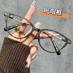 Monturas de gafas ópticas Tr90 Cat Eye con filtro de luz azul para mujer, montura completa, lentes planas, gafas para visión de cerca 38026 - Product Image 2