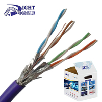 Cable Ethernet Cat6 de Cobre Puro CCA para Exteriores SFTP FTP UTP, 305m/Caja, Cubierta de PE LSZH PVC, Conductor de 0.35-0.58mm
