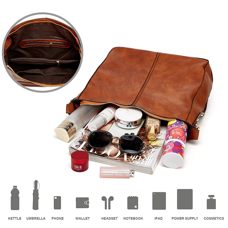 2022 fashion ladies shoulder Tote bags  3 in 1 Large Capacity PU Leather Purse and crossbody handbags sets for women