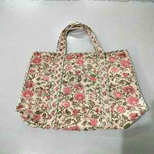 Sac fourre-tout de luxe fait main de qualité supérieure pour week-end, en coton imprimé matelassé, grande capacité, durable - Product Image 5