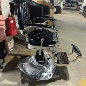 Silla de Peluquería de Cuero Plateado de Lujo, Muebles de Salón de Belleza, Silla de Peluquería Resistente para Estilistas, Venta al por Mayor - Product Image 3