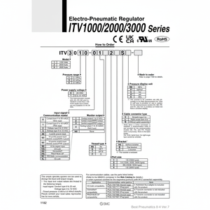 Régulateur de pression électro-pneumatique SMC Pneumatics ITV3050-313BS - Product Image 1
