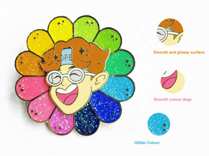 Tampon postal personnalisé émail broche arrière carte époxy souple paillettes tournesol Badge Antique Imitation & Style moderne métal livraison directe - Product Image 2