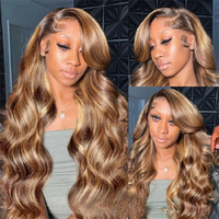 Perruques Lace Front Body Wave Blondes Mèches Blondes Cheveux Humains pour Femmes Noires – Fournisseur Populaire # Perruque frontale en dentelle suisse HD colorée 4/27