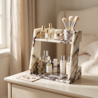 Organisateur de table en pierre double couche Art Déco de luxe Calcatta Viola pour cuisine, salon, salle de bain - Décoration intérieure, cadeau de retraite