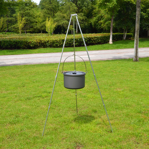 Trípode de Aleación de Aluminio de 4 Secciones para Fogatas, Soporte Portátil para Ollas, Soporte para Cocinar al Aire Libre, Opciones de Color Plateado y Negro - Product Image 2