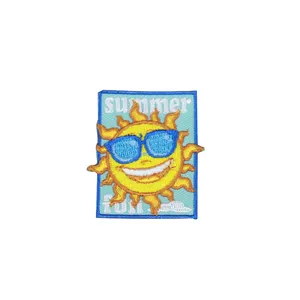Fashion sunflower applique all match clothing decorative patch beautifully burned edge embroidered cloth patch