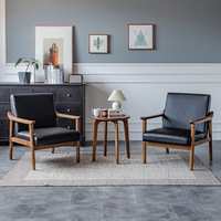 Fauteuil moderne de style japonais décontracté pour hôtel chez l'habitant, balcon, salon paresseux, canapé simple décontracté en bois massif