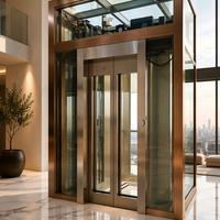 Ascenseur à traction en acier inoxydable avec porte automatique pour hôtel, bureau, appartement et immeuble commercial