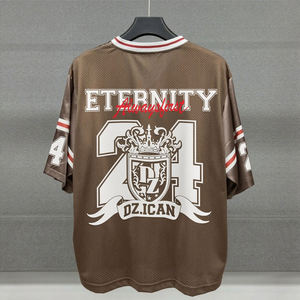 เสื้อยืดขนาดใหญ่พิมพ์ลายกราฟิกเสื้อยืดฟุตบอลดีไซน์สตรีทแวร์ออกแบบได้ตามต้องการ - Product Image 2