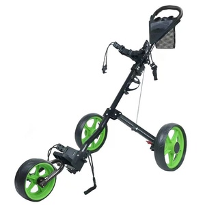 Gia Cố Có Thể Gập Lại 3 Bánh Xe Nhôm Cao Su Một Cảm Ứng Golf Đẩy Kéo Xe Đẩy <span class=keywords><strong>Caddy</strong></span> Giỏ Hàng Với Chân Phanh Cupholder - Product Image 6