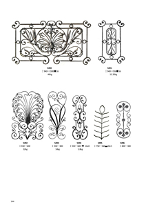 Componentes Metálicos Arquitectónicos Ornamentales, Paneles de Barandilla de Hierro Forjado para Puertas, Vallas, Barandillas y Balaustradas - Product Image 4
