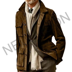 Nouvelle Veste Coupe-Vent Rétro Homme Personnalisée Style Urbain Rétro à Boutonnage Simple avec Design Bicolore pour l'Hiver et l'Extérieur - Product Image 4