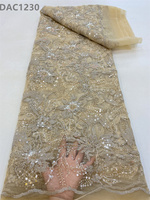 Tissu en dentelle française de haute qualité CHOCOO, perles faites à la main, dentelle à sequins, tissus en dentelle lourde et luxueuse pour mariage