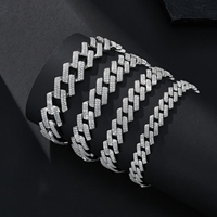 Bracelet de luxe haut de gamme en moissanite, testée au diamant, style cubain, serti de pierres, design personnalisé, style hip-hop