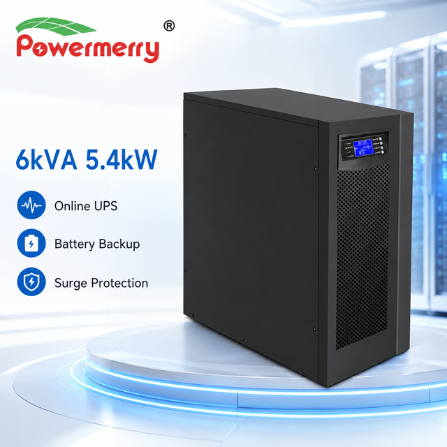 6kVA 5.4kW High Frequency Online UPS with Battery Backup Surge Protection for European Home Office and Small Server Room Use