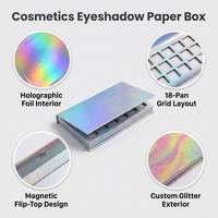 Caja de Cartón Personalizada Premium para Paleta de Sombras de Ojos Holográficas, Embalaje Vacío con Borde Dorado Brillante