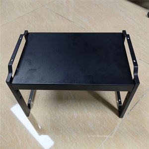 Meubles de cuisine sur pieds en acier inoxydable double, étagères de rangement superposées non pliables pour vaisselle et casseroles, pour comptoirs - Product Image 5