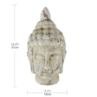 Statue de tête de Bouddha en magnésie (MGO) 31 cm (12 pouces) – Décoration de jardin vintage pour extérieur et intérieur – Prix usine – Vente en gros personnalisée