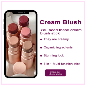 Oferta Especial Nuevo <span class=keywords><strong>Colorete</strong></span> Personalizado de Marca Privada Bajo MOQ Barra de <span class=keywords><strong>Colorete</strong></span> en Crema Rosa Mate Vegano Personalizado - Product Image 4