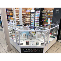 Vitrine en verre de décor de luminaire de magasin de fumée avec la vitrine d'exposition de vision complète de lumière LED pour le magasin de magasin de fumée