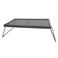 Table de barbecue portable pliable avec grille et plaque de cuisson pour une cuisson polyvalente au feu de camp