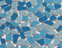 Azulejos de pared de mosaico de arte para jardín, azulejo de cerámica de guijarro naranja para exteriores