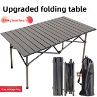Table pliante portable pour camping en plein air, en acier au carbone, mobilier d'extérieur, table de pique-nique pour voiture, idéale pour les voyages en autonomie
