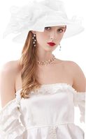 Sombrero Cloche de Organza para Mujer, Estilo Derby, para Fiestas de Té, Bodas, Verano y Playa