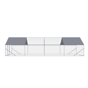 XPT036 Grande Recinto per Polli in Ferro 3L*8A*2A, Gabbia per Pollame da Esterno con Protezione Solare Impermeabile in Rete Metallica - Product Image 4