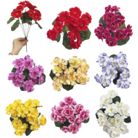 Bouquet de begonias multicolores, fleurs artificielles avec feuilles, pour la décoration de mariage, fournitures et arrangements floraux en gros