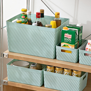 Mint Green Rectangle Storage Basket For Snacks Toys And Miscellaneous Items With Handles Desktop Organizer - Product Image 2