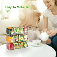 Organisateur de sachets de thé en acrylique pour 216 sachets de thé Distributeur de garniture en acrylique pour comptoir ou armoire