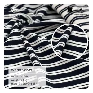 Cheap Price Guangzhou Supplier Fashion Knitted Striped Dyed Ribbed Fabric T-shirt Ladies Dress Fabric Textile Wholesale